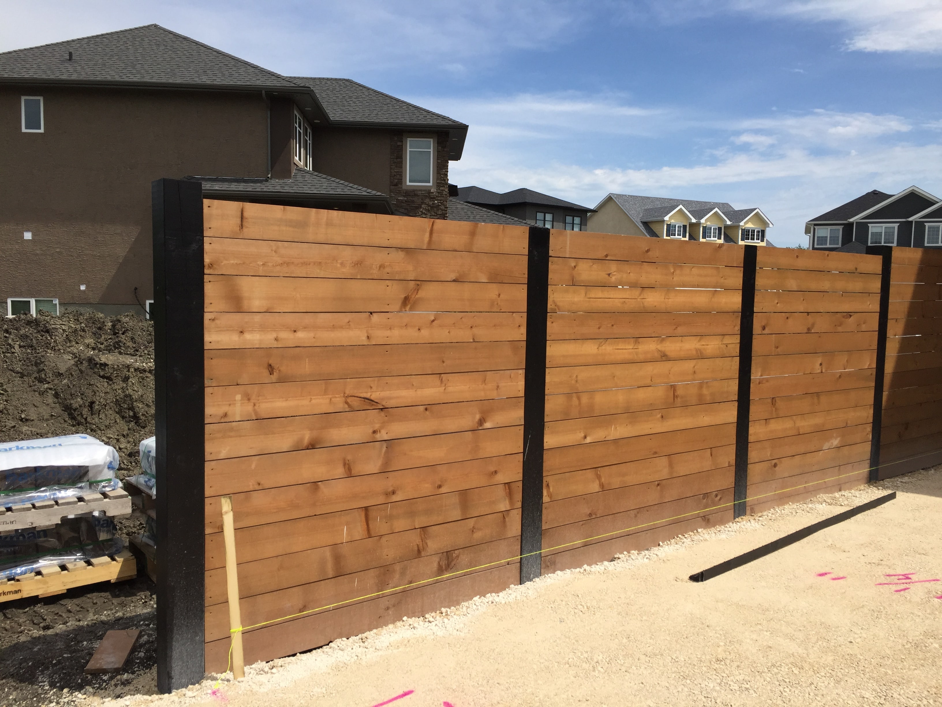 Wood fence installation