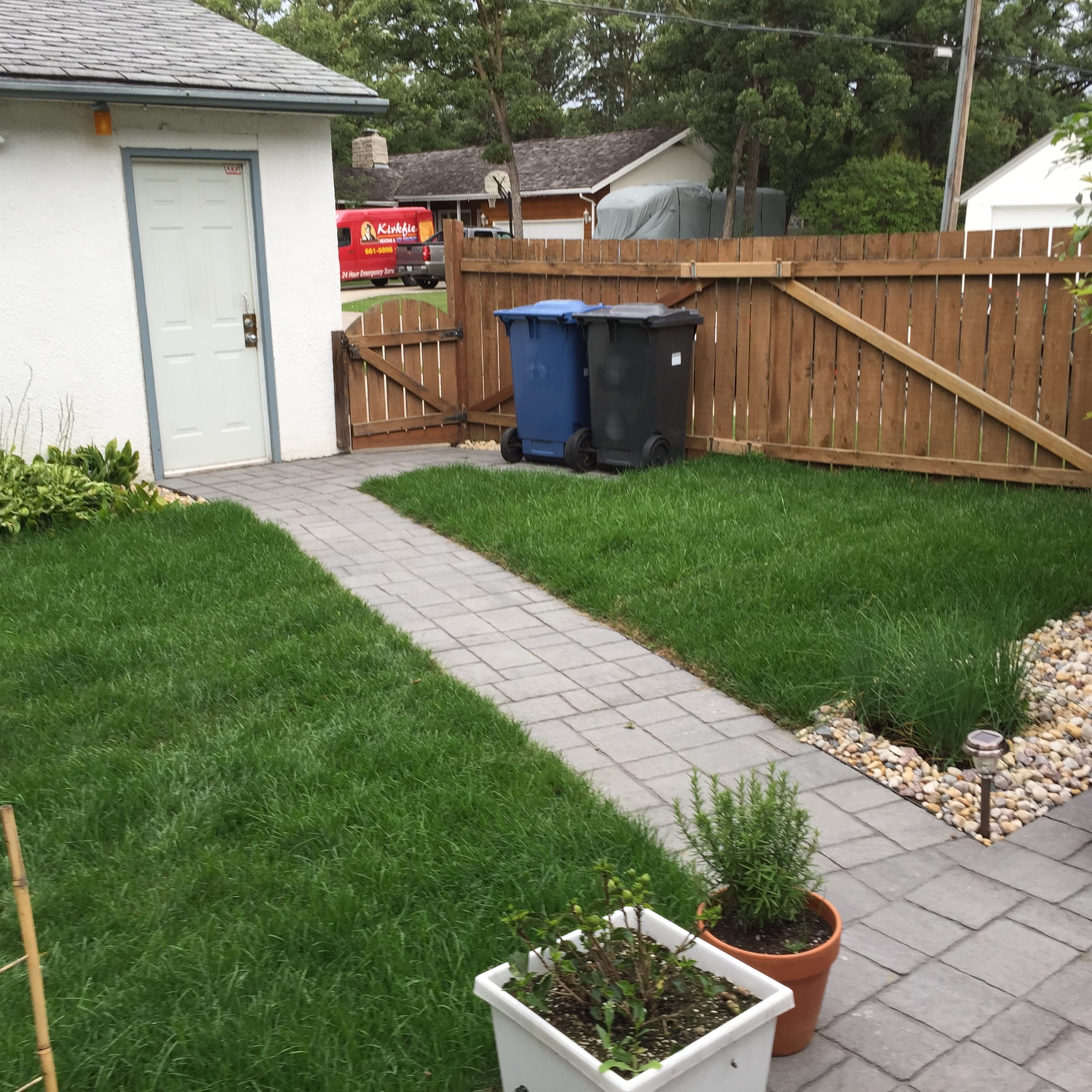 Interlocking stone patio