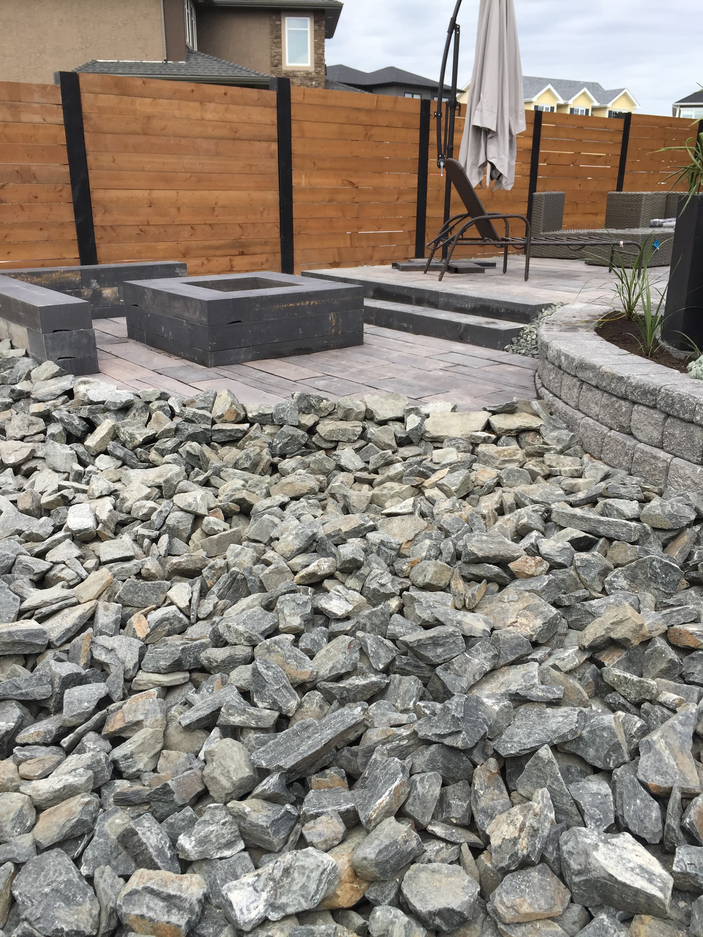 Decorative stone landscaping